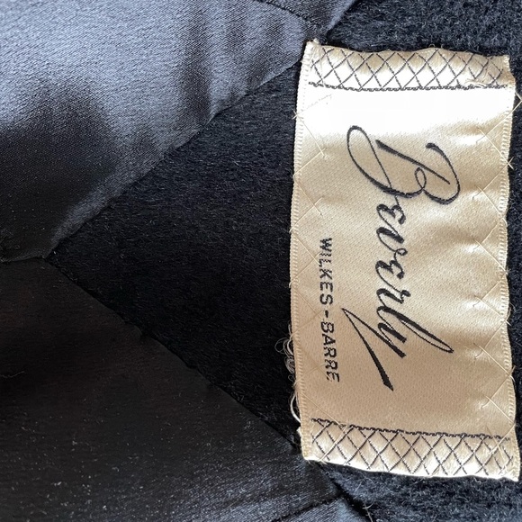 Vintage Seymour Fox Black Wool & Cashmere Bow Accent Button Coat - Picture 8 of 16